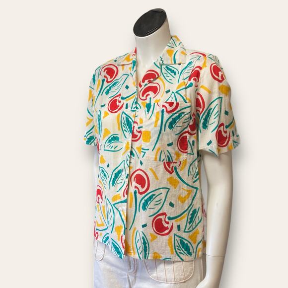 Lloyd Williams petite, cherry shirt, with yellow markings, size 8, 100% cotton - Picture 4 of 6